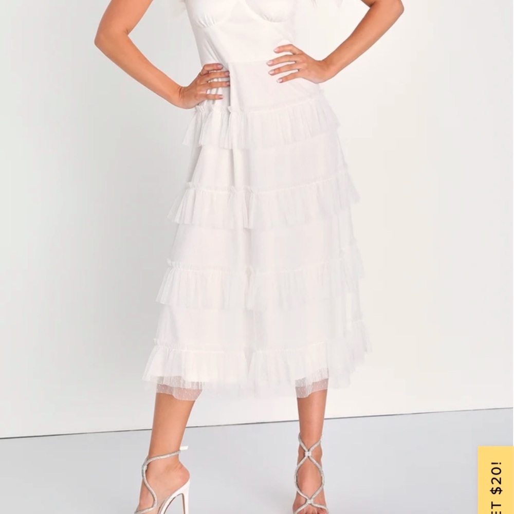 Elegant White Tiered Dress